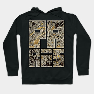 Paris, France City Map Typography - Pastel Hoodie